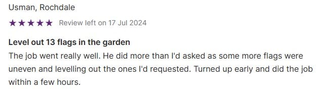 Customer review screenshot from MyBuilder